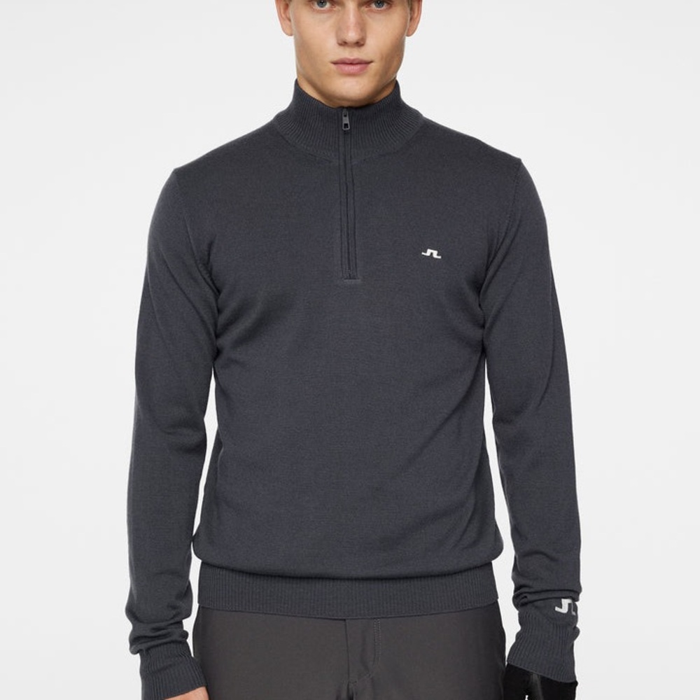 J.Lindeberg Charcoal Half-Zip Knit Sweater